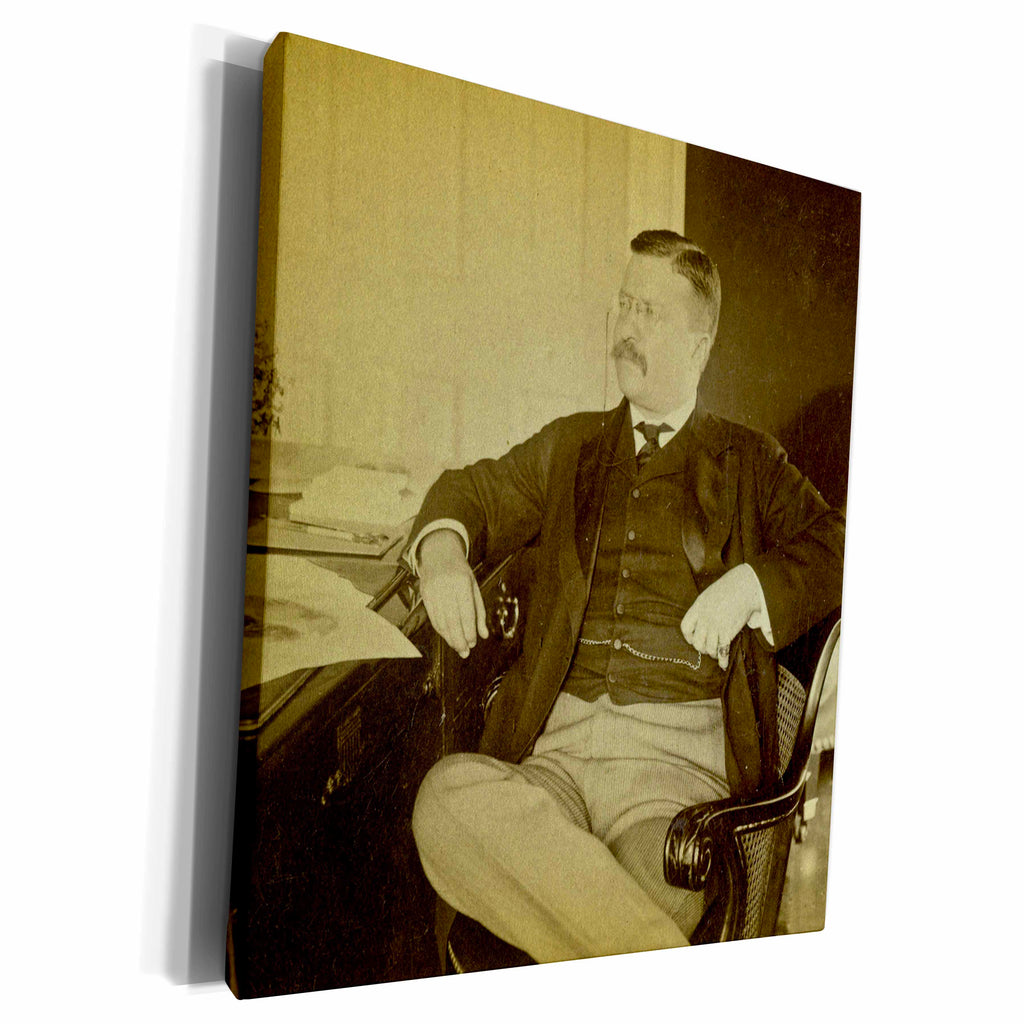 3dRose President Roosevelt at His Desk in White House... - Museum Grade Canvas Wrap (cw_97724)