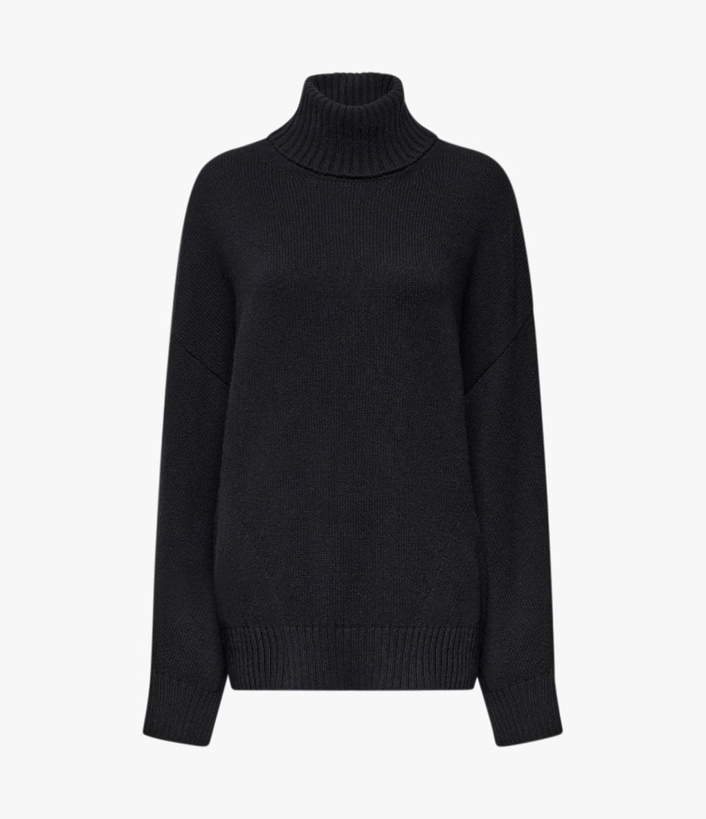 Cashmere Oversized Turtleneck | Black