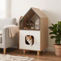 Cat Litter Box Enclosure with Shelf and Double Doors