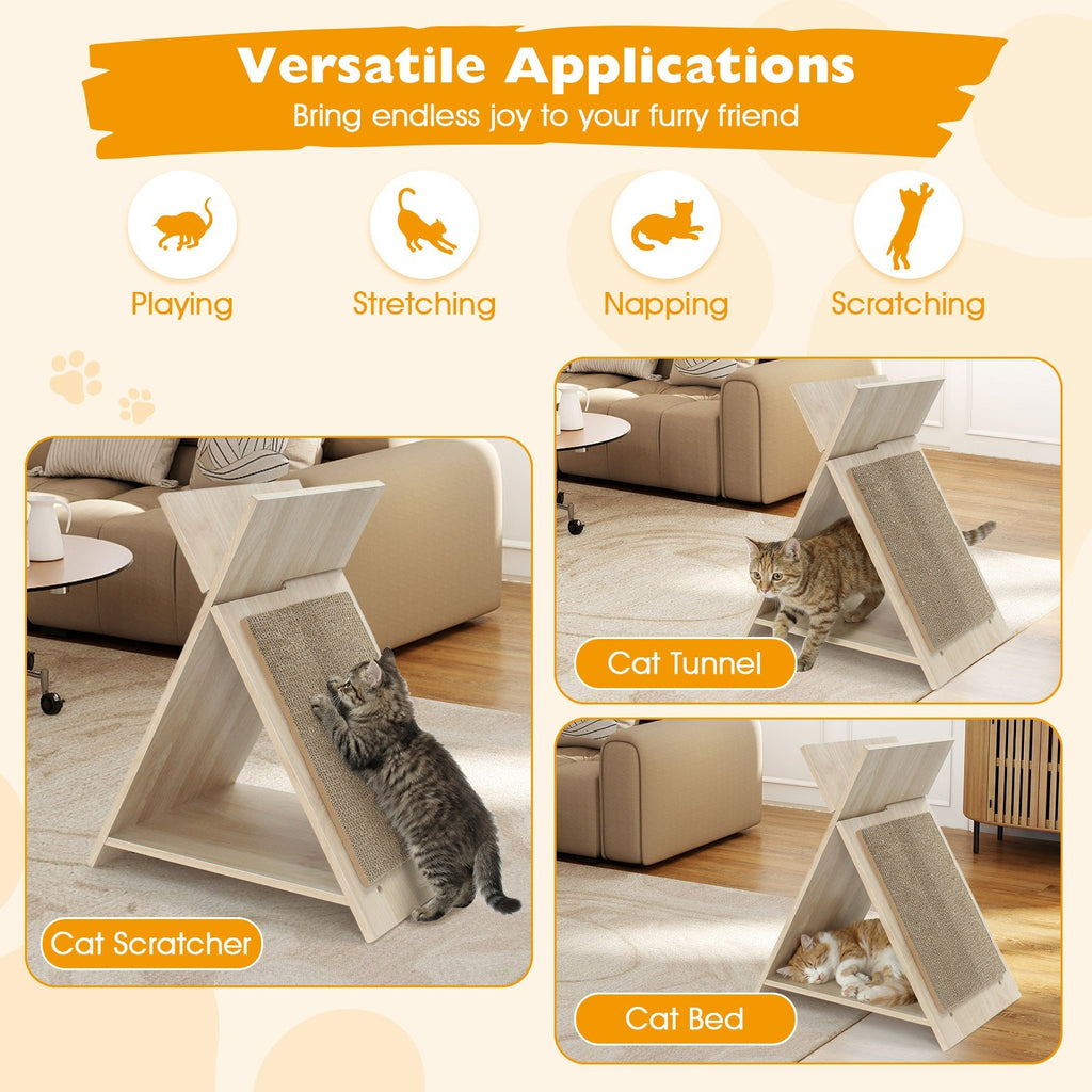 Cat Scratcher for Claw Sharpening and Furniture Protection-Natural