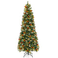 5/7.5/9 FT Pre-Lit Artificial Christmas Tree with 453/1096/1416 PVC and Pine Needles