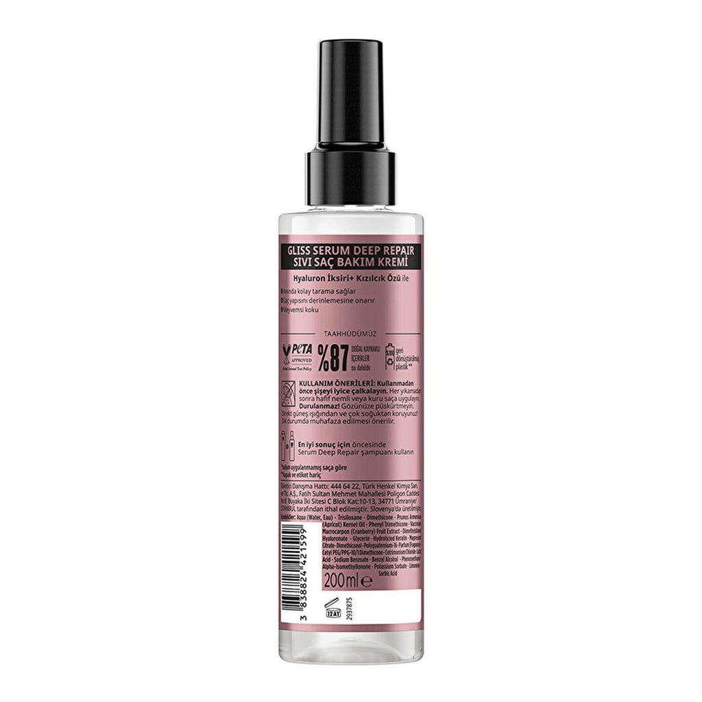 Gliss Deep Repair Hair Serum - Protein Complex & Fig Extract for Damaged Hair, 200ml
