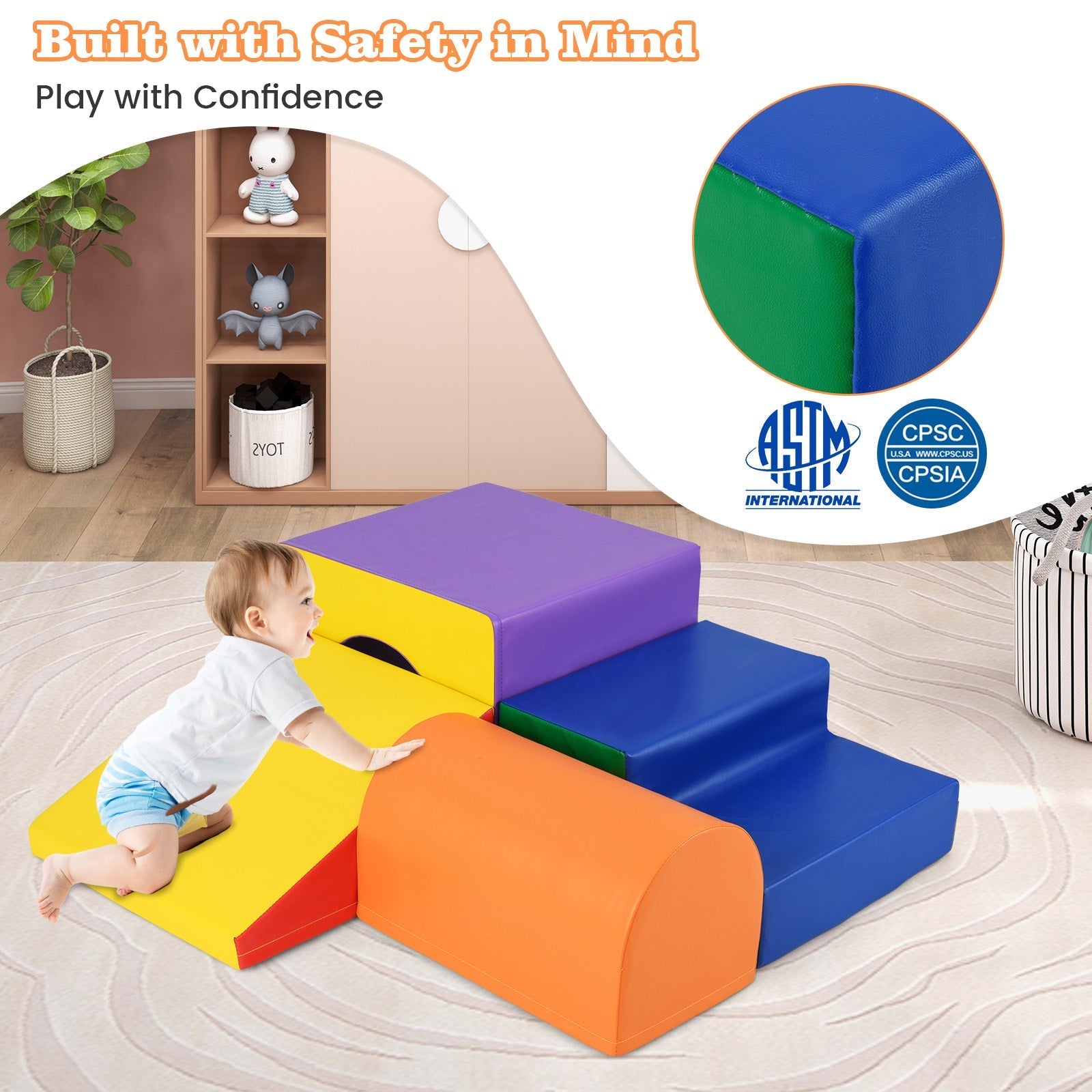 Climb and Crawl Foam Block Play Set for Infant Baby