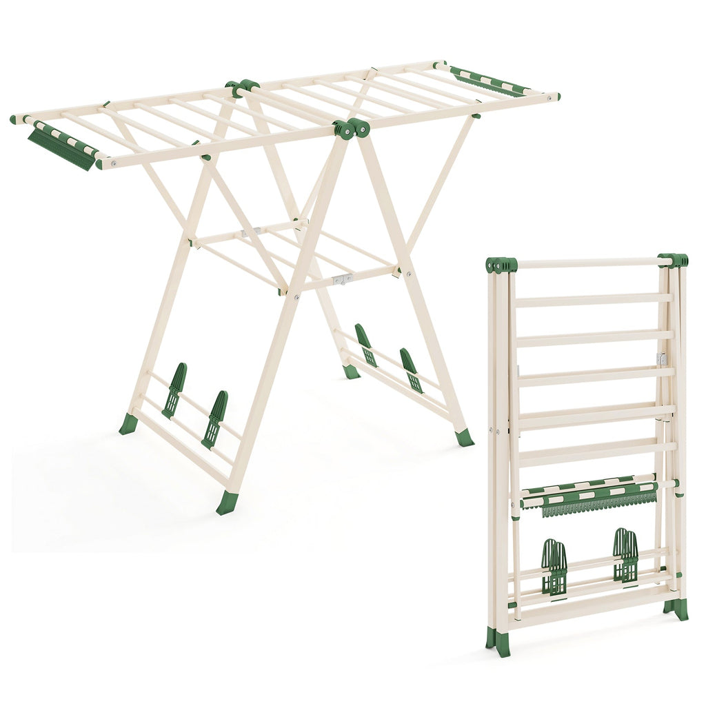 Clothes Drying Rack with Height Adjustable Wings