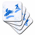 3dRose Alexis Design - Sport Winter - Snowmobile, Snowboard, Snow. Winter Sport. Add Your Custom Text - Coasters