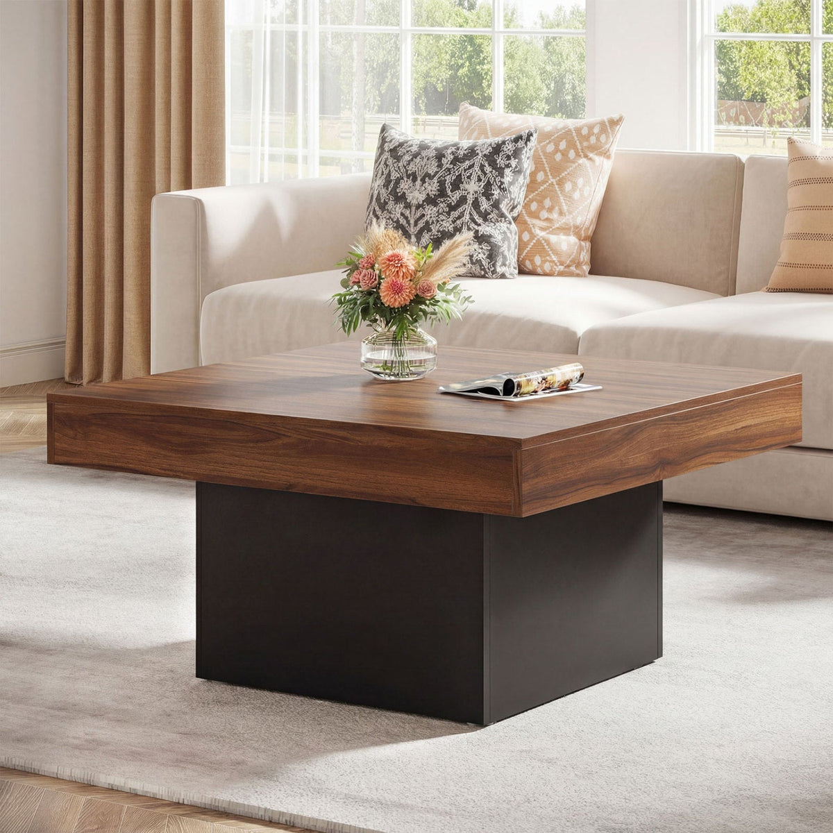 Coffee Table Accent Table with LED Lights and Dynamic Modes