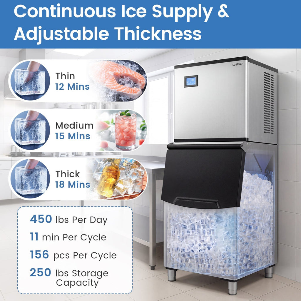 Freestanding Commercial Ice Maker 450 lbs/24H