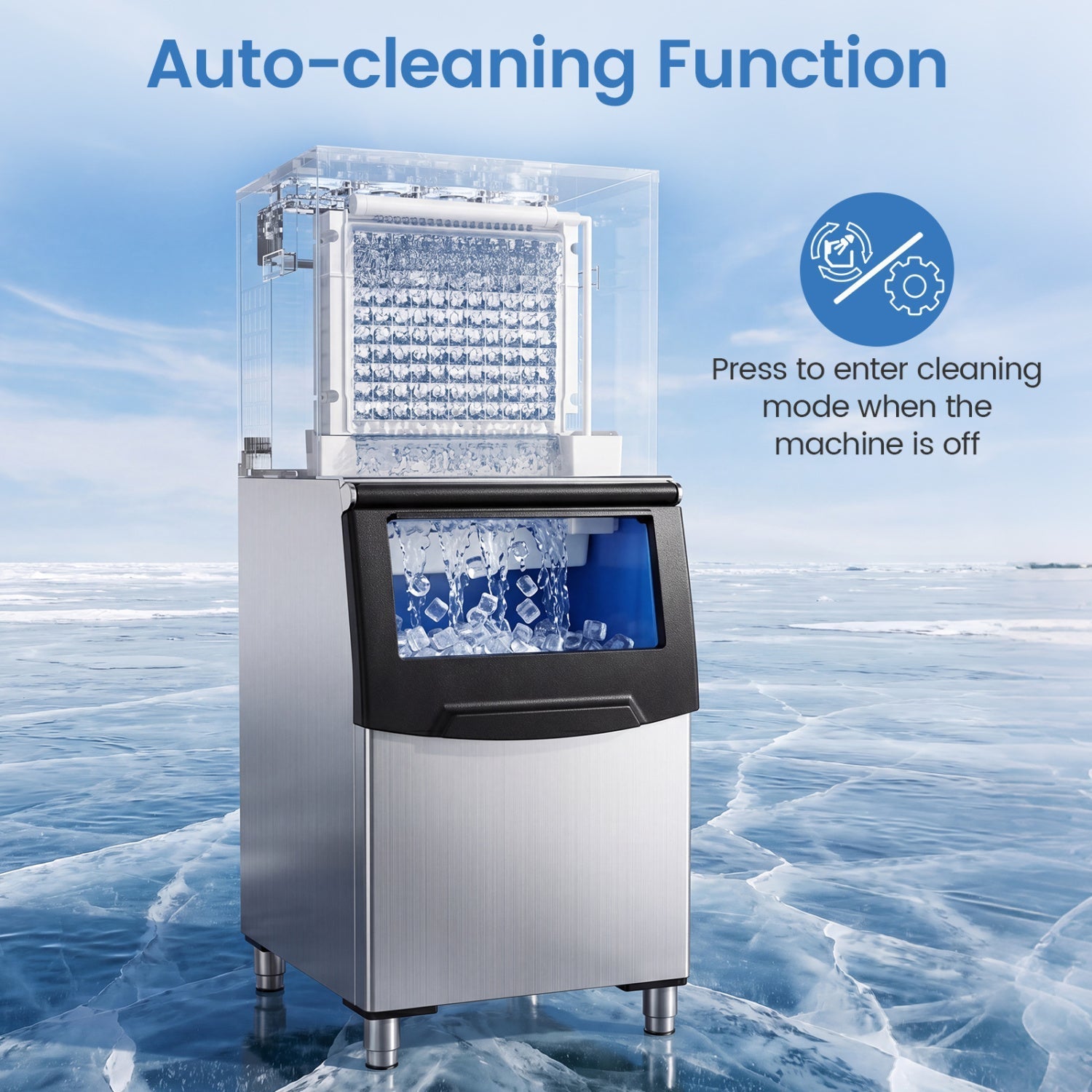 Freestanding Commercial Ice Maker 450 lbs/24H