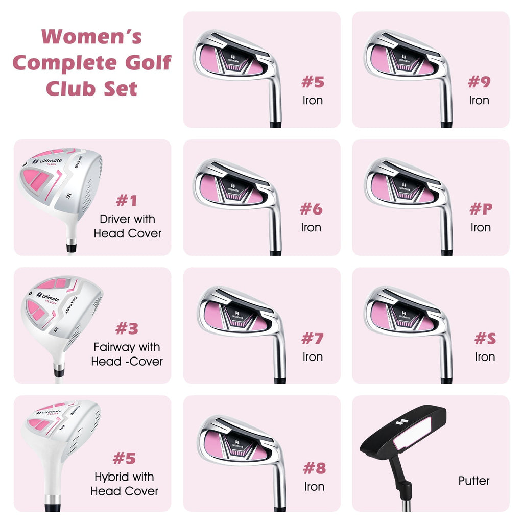 Women's Complete Golf Club Set Right Hand with Rain Hood
