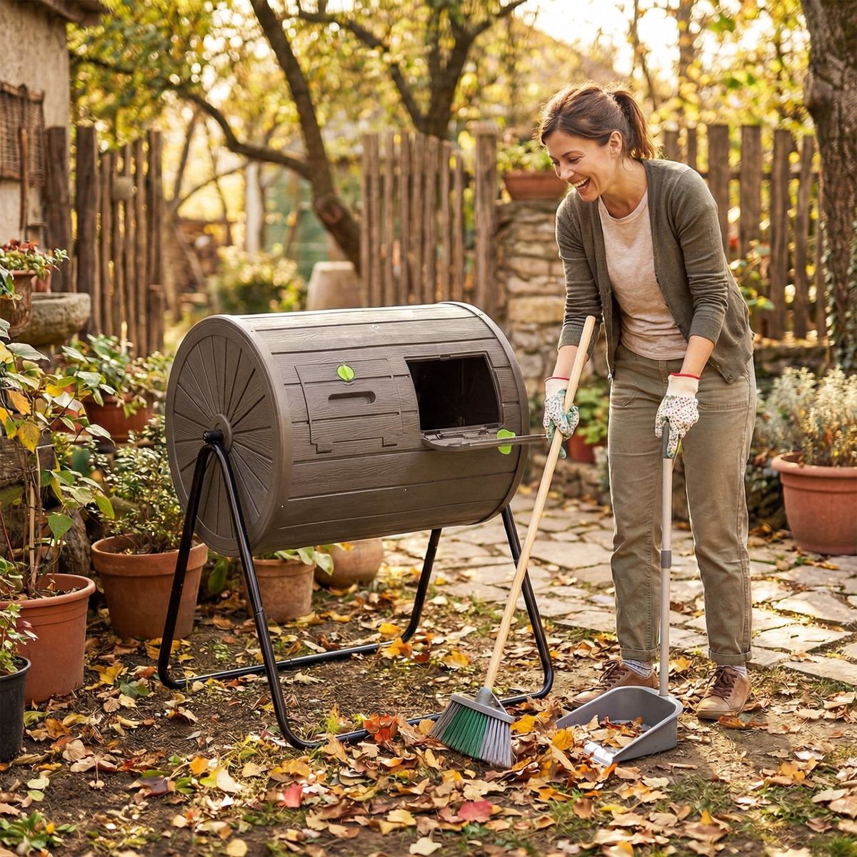 Compost Tumbler 37.5 Gallon Large Outdoor Compost Bin