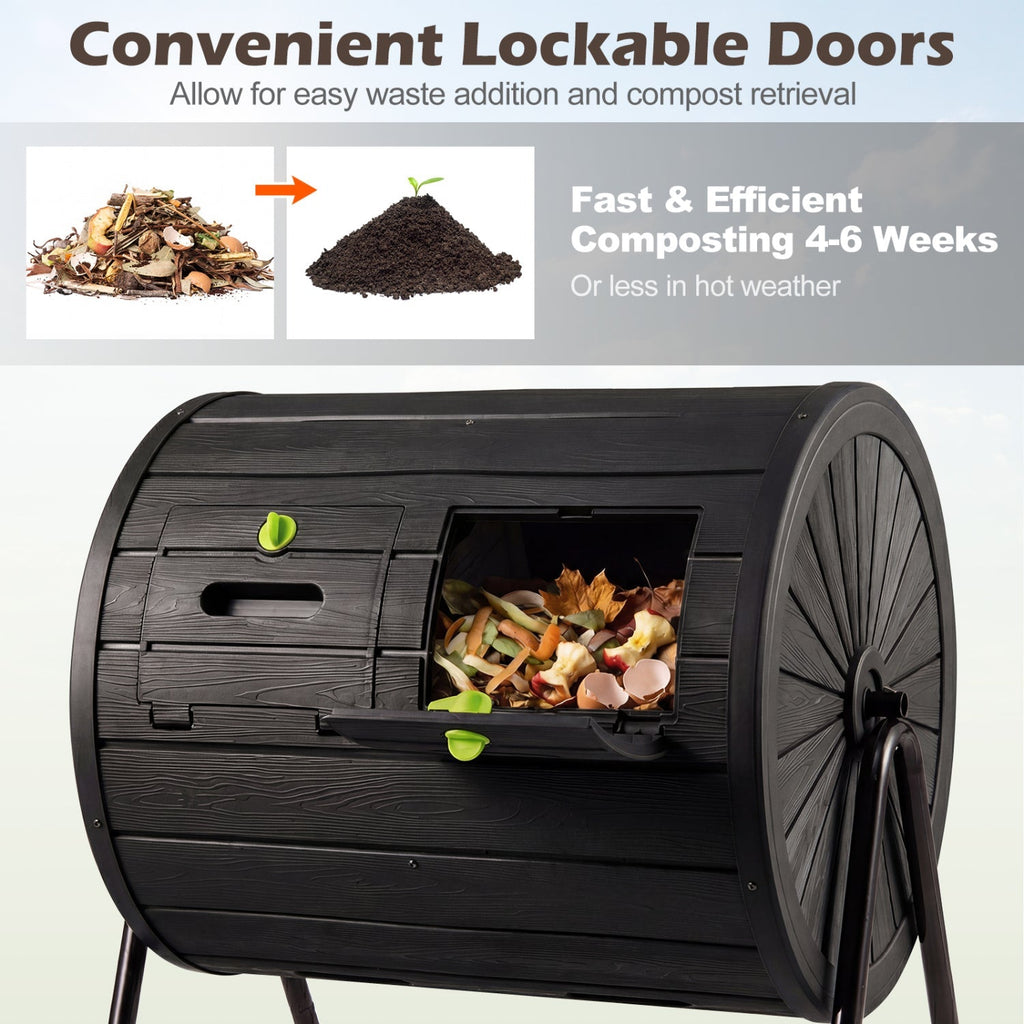 Compost Tumbler 37.5 Gallon Large Outdoor Compost Bin