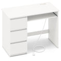 Computer Desk with Power Outlet Keyboard Tray and 3 Large Drawers