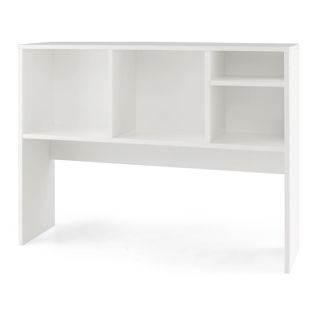 Computer Desktop Bookcase with 4 Cubbies and Open Back Compartment
