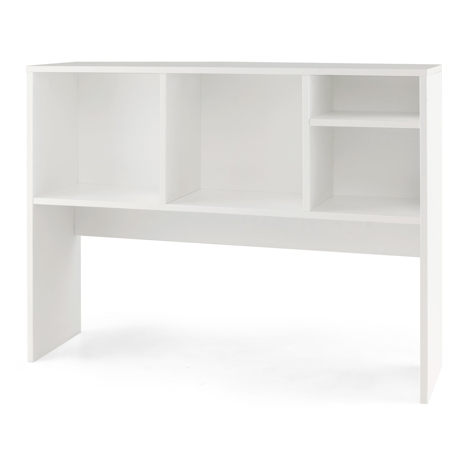 Computer Desktop Bookcase with 4 Cubbies and Open Back Compartment