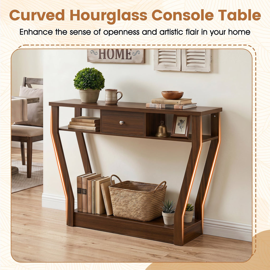 Console Table with Storage Drawer and Shelf, 47-Inch
