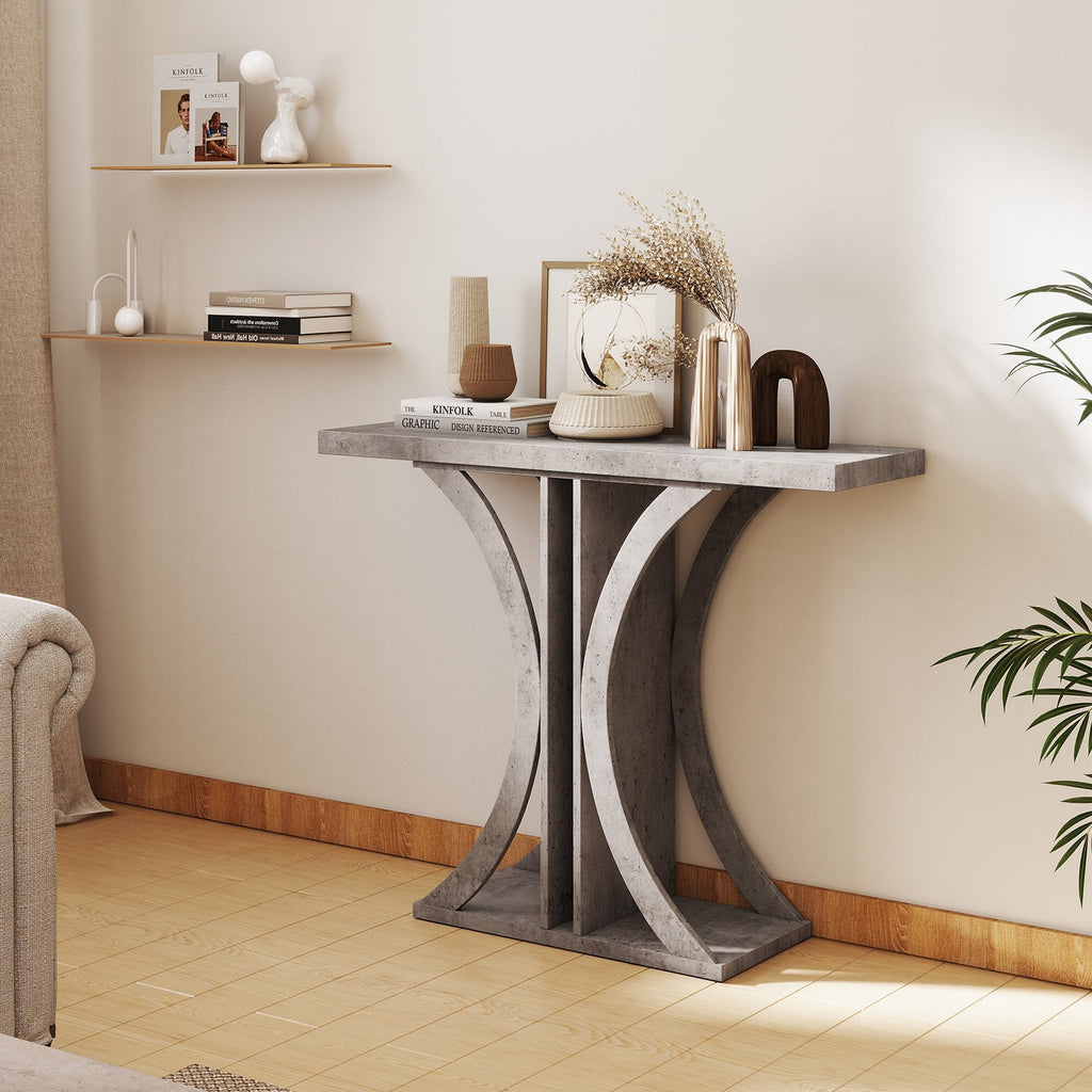 Console Table 39.5 Inch Rectangular Entryway Table with Geometric Frame