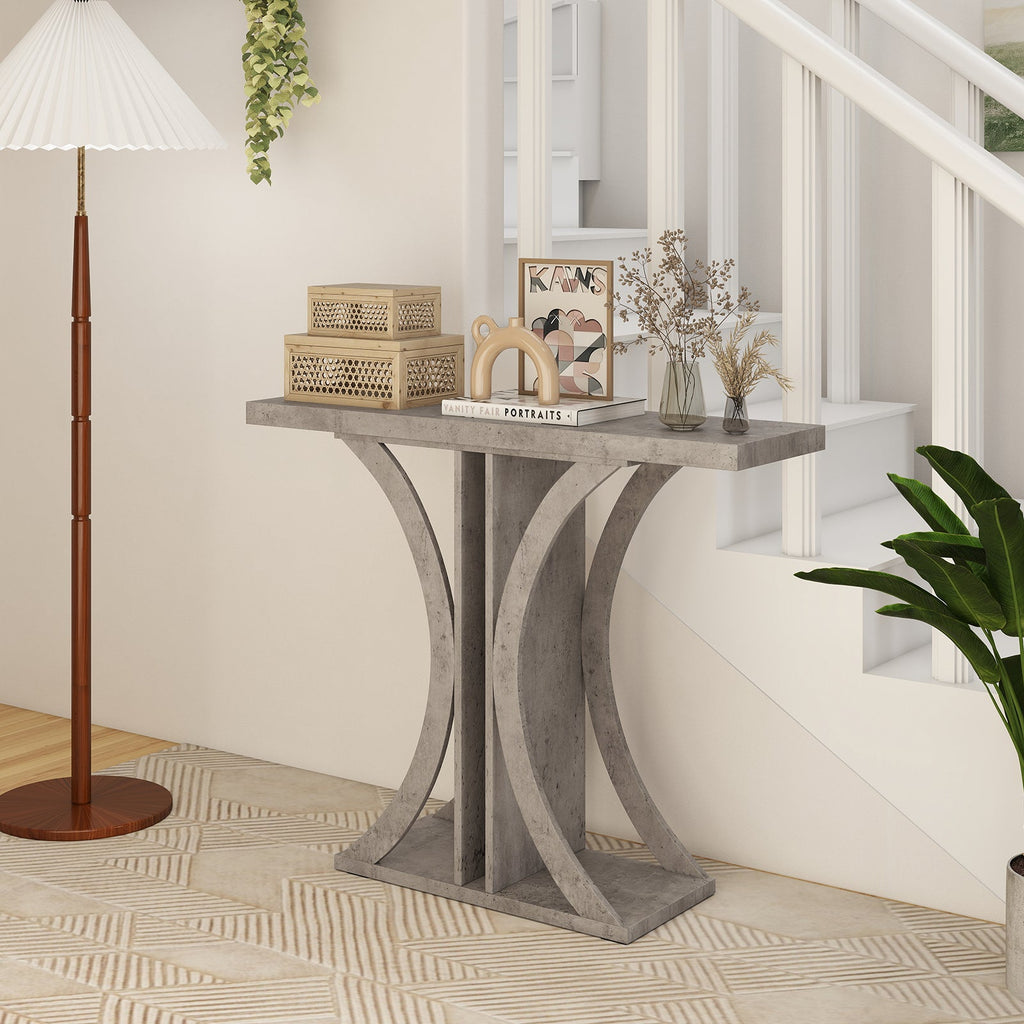 Console Table 39.5 Inch Rectangular Entryway Table with Geometric Frame