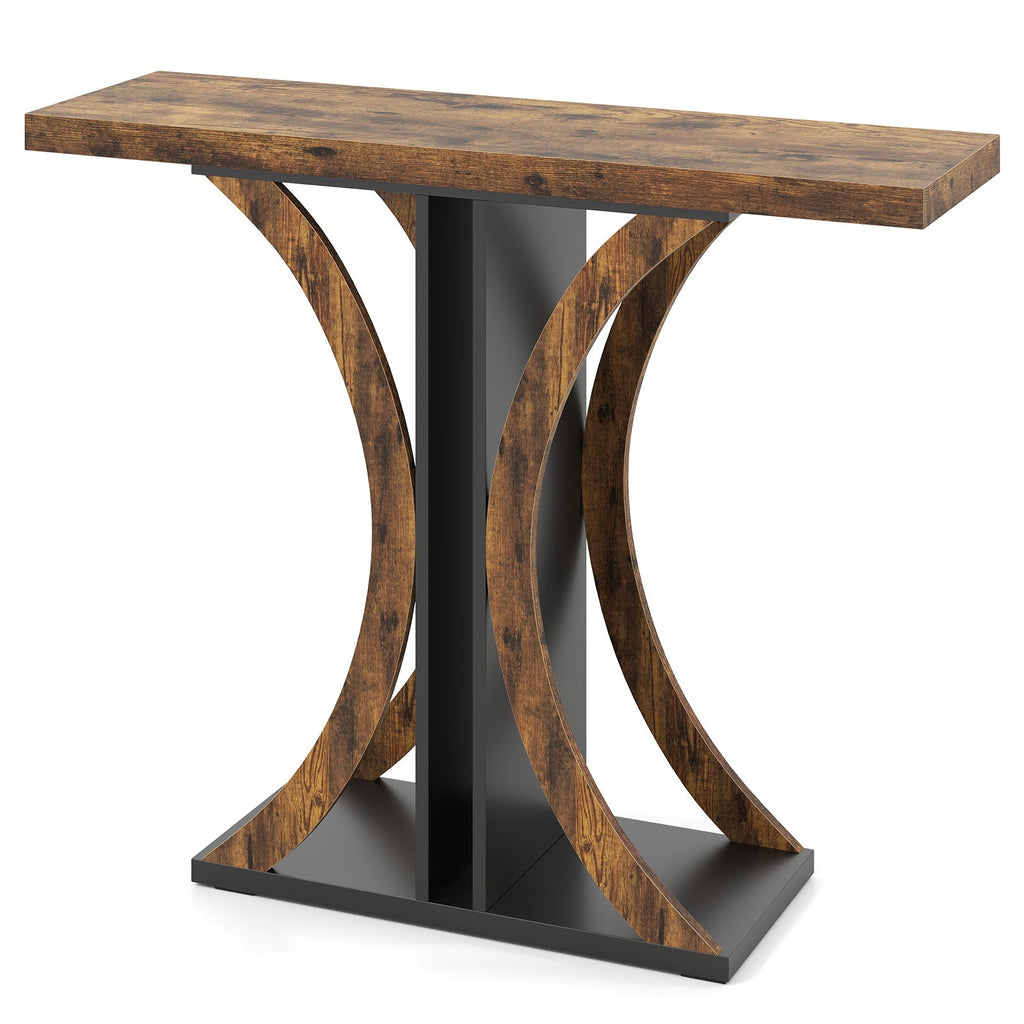 Console Table 39.5 Inch Rectangular Entryway Table with Geometric Frame