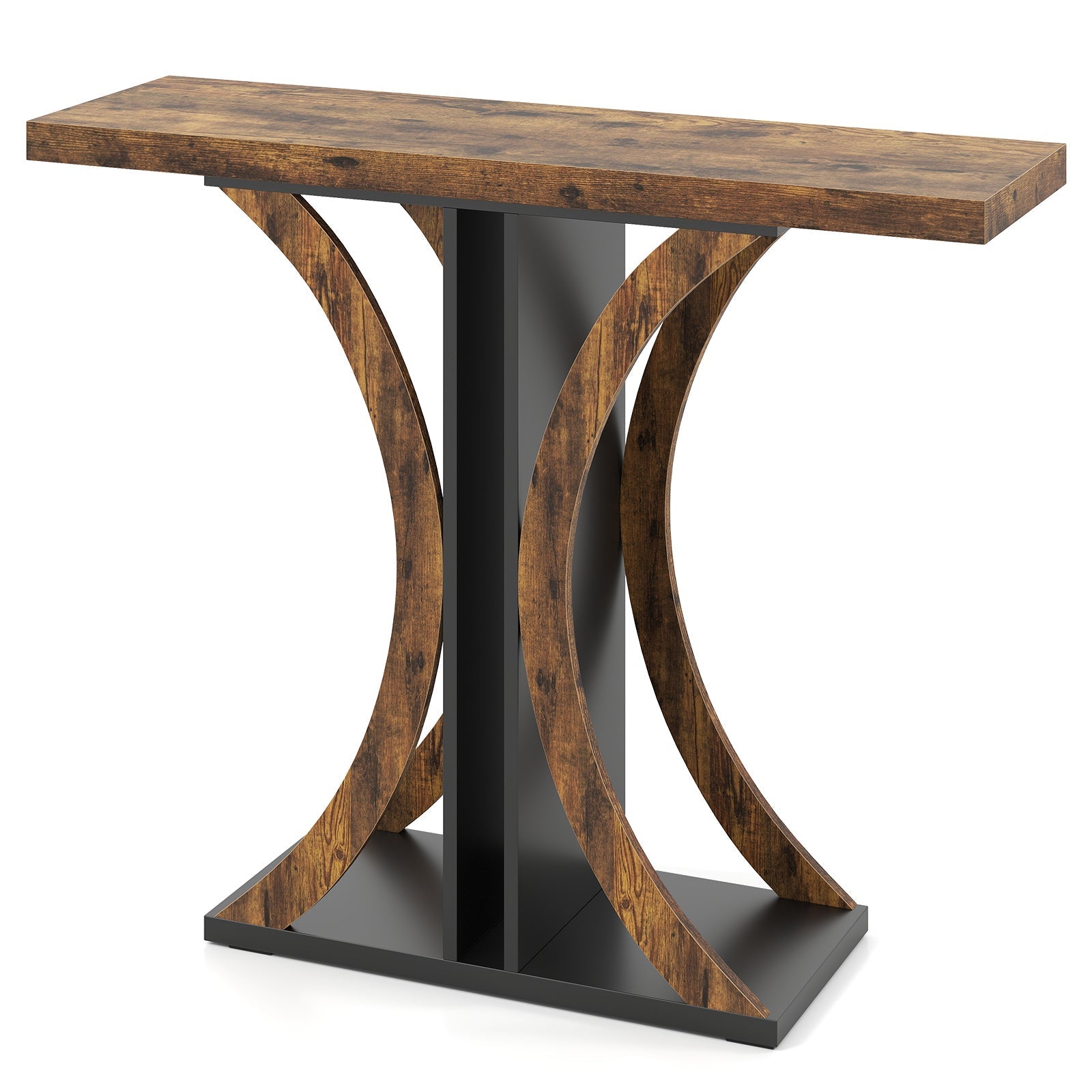 Console Table 39.5 Inch Rectangular Entryway Table with Geometric Frame