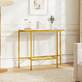 Console Table 44-Inch Entryway Table with Faux Marble Tabletop and Heavy-Duty Metal Frame