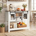 Console Table with Sliding Barn Doors and Storage Cabinets