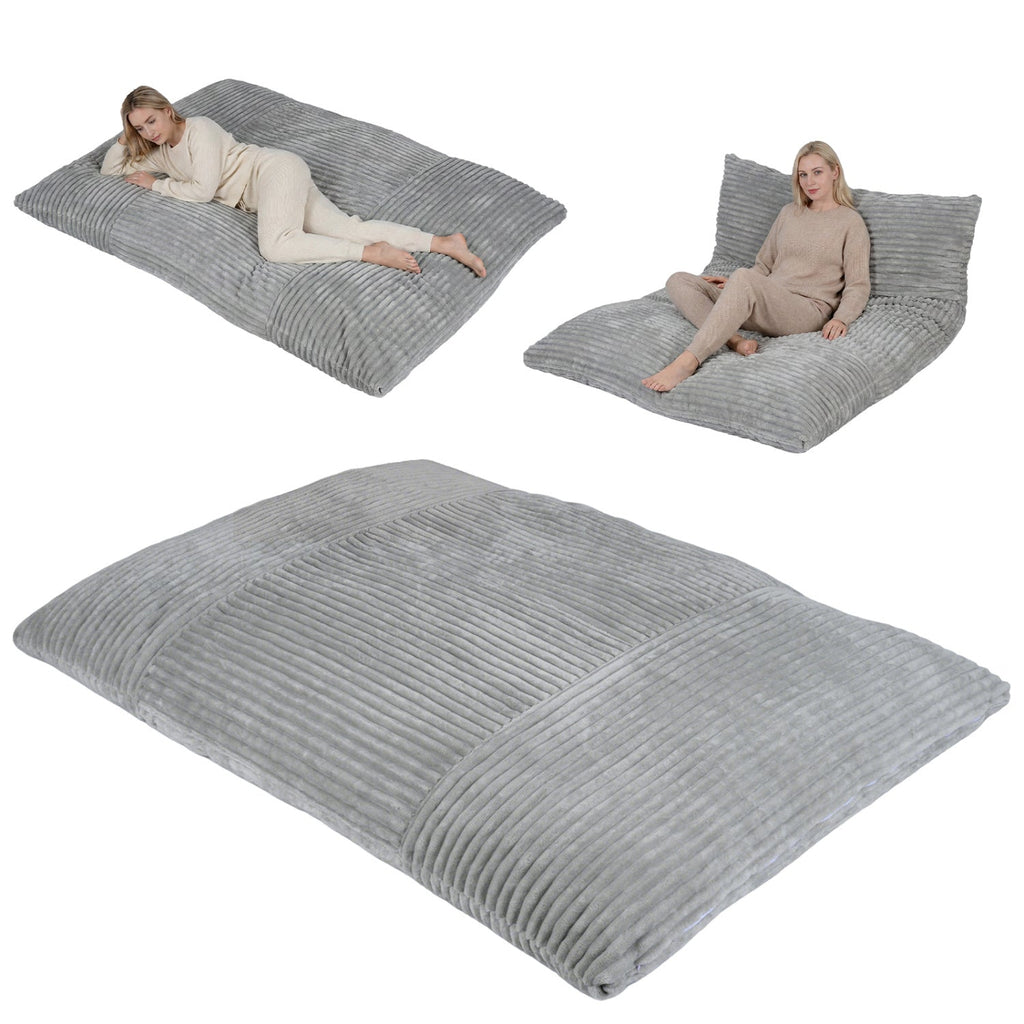Convertible Bean Bag Floor Sofa with Washable Corduroy Cover
