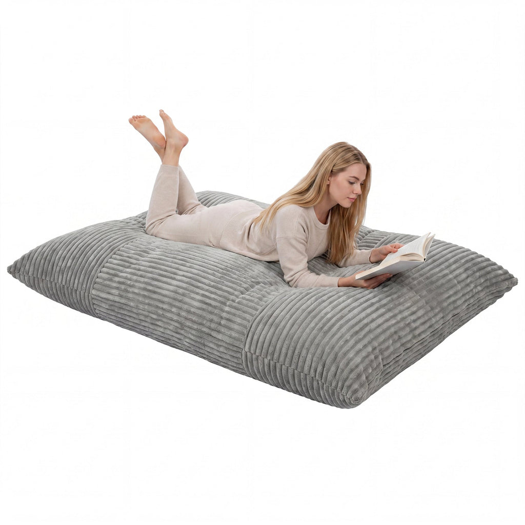 Convertible Bean Bag Floor Sofa with Washable Corduroy Cover