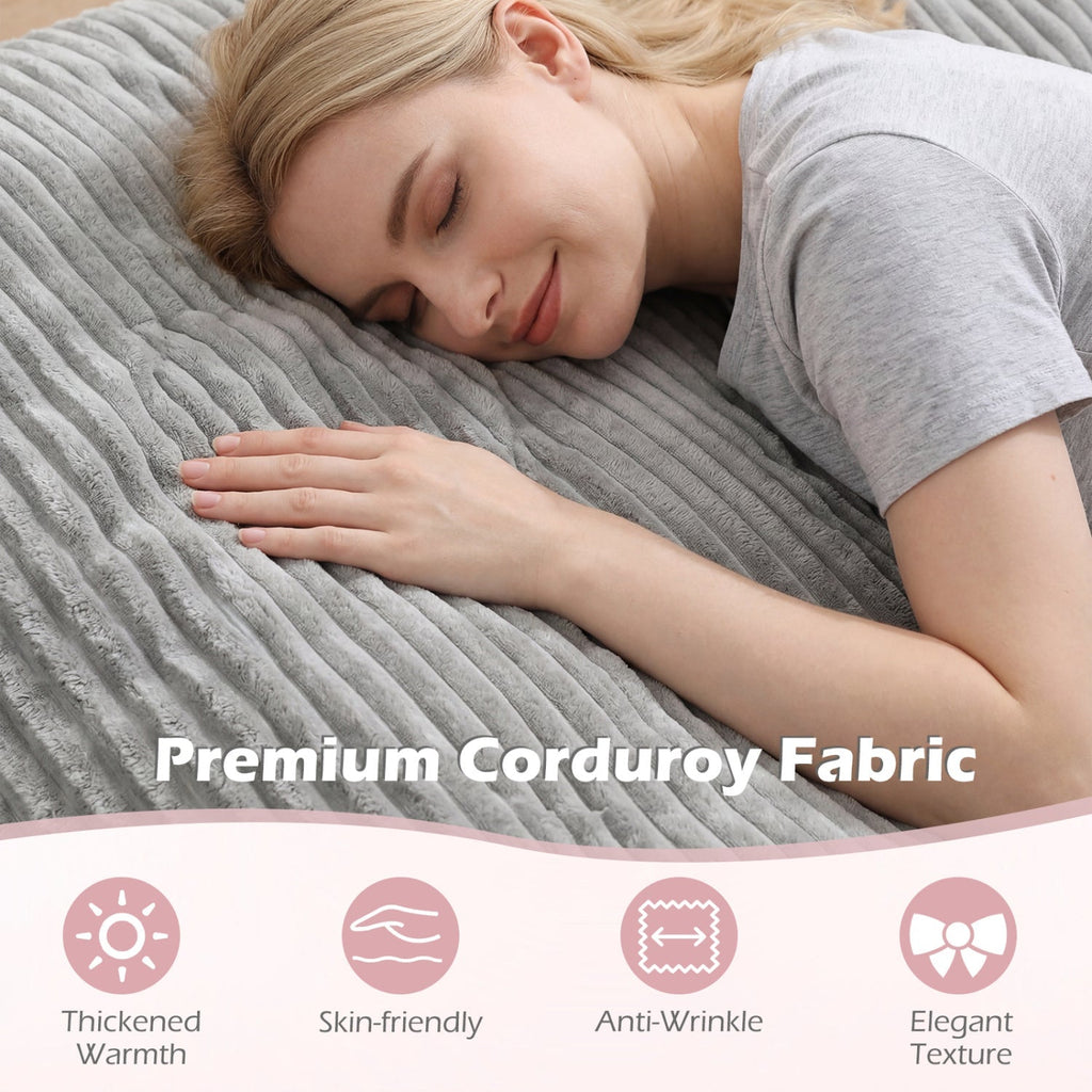 Convertible Bean Bag Floor Sofa with Washable Corduroy Cover