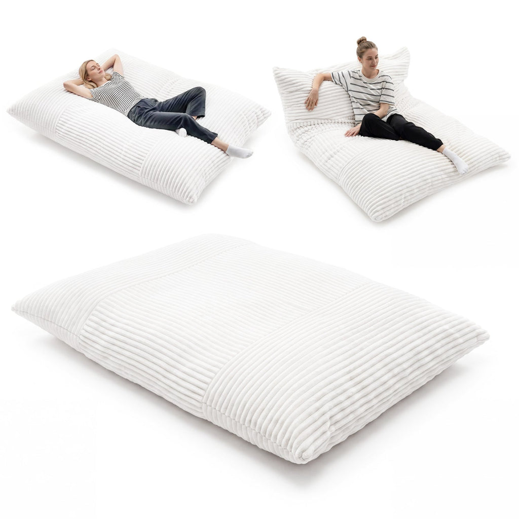 Convertible Bean Bag Floor Sofa with Washable Corduroy Cover