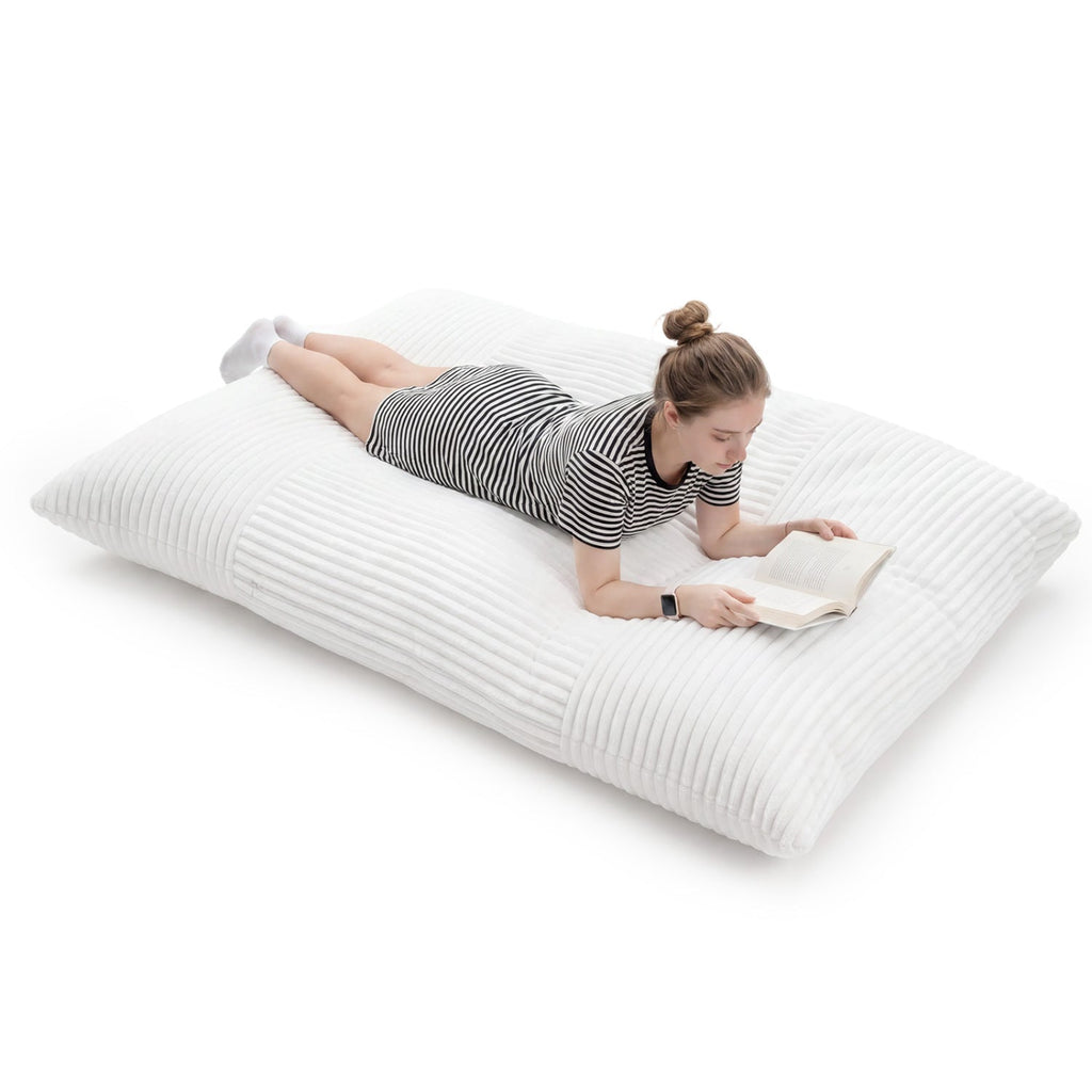 Convertible Bean Bag Floor Sofa with Washable Corduroy Cover