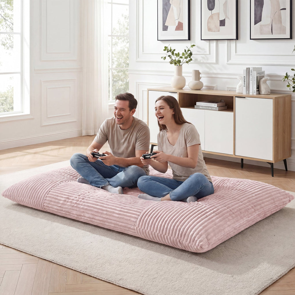 Convertible Bean Bag Floor Sofa with Washable Corduroy Cover