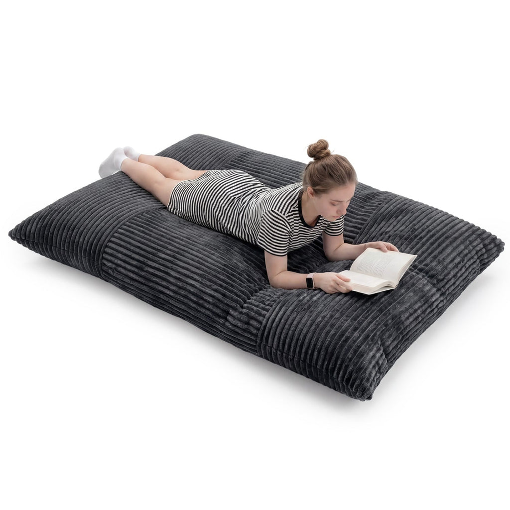 Convertible Bean Bag Floor Sofa with Washable Corduroy Cover