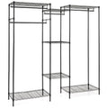 Convertible Clothes Organizer with L-shape and Horizontal Installation-Black