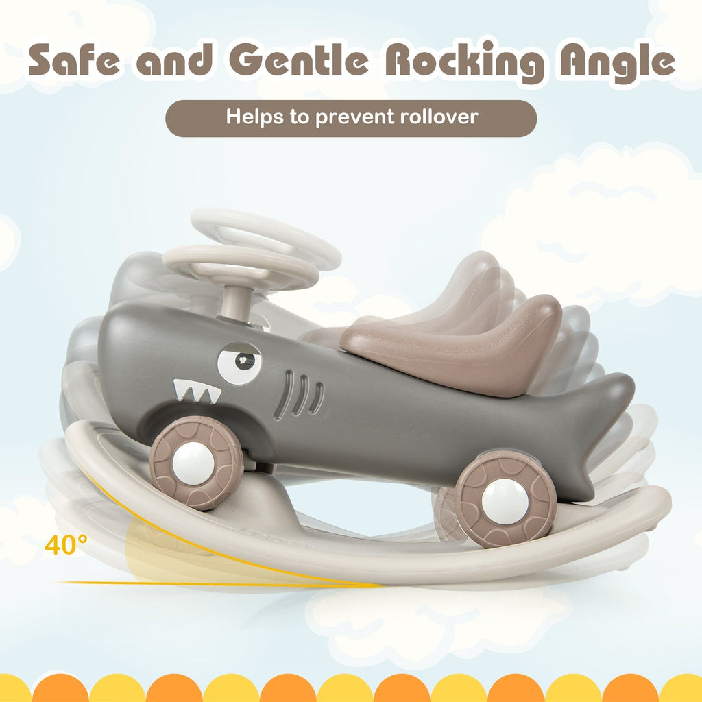 Convertible Rocking Horse and Sliding Car with Detachable Balance Board