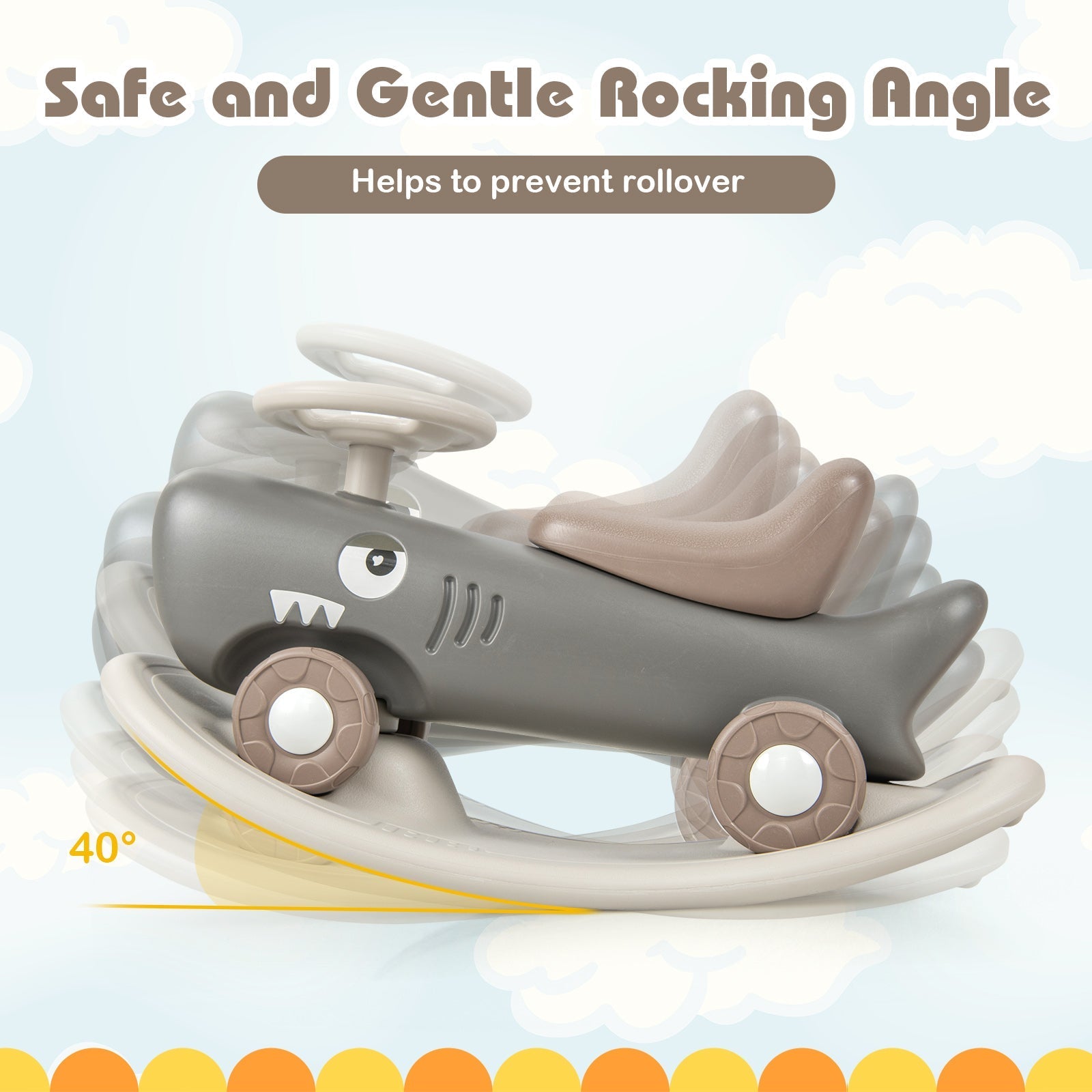 Convertible Rocking Horse and Sliding Car with Detachable Balance Board