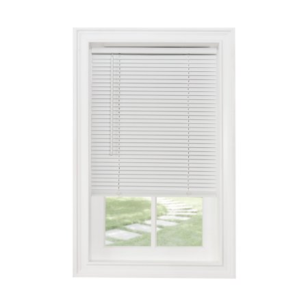 Cordless Mini Blind, 1" Slats, White,  24" x 64"