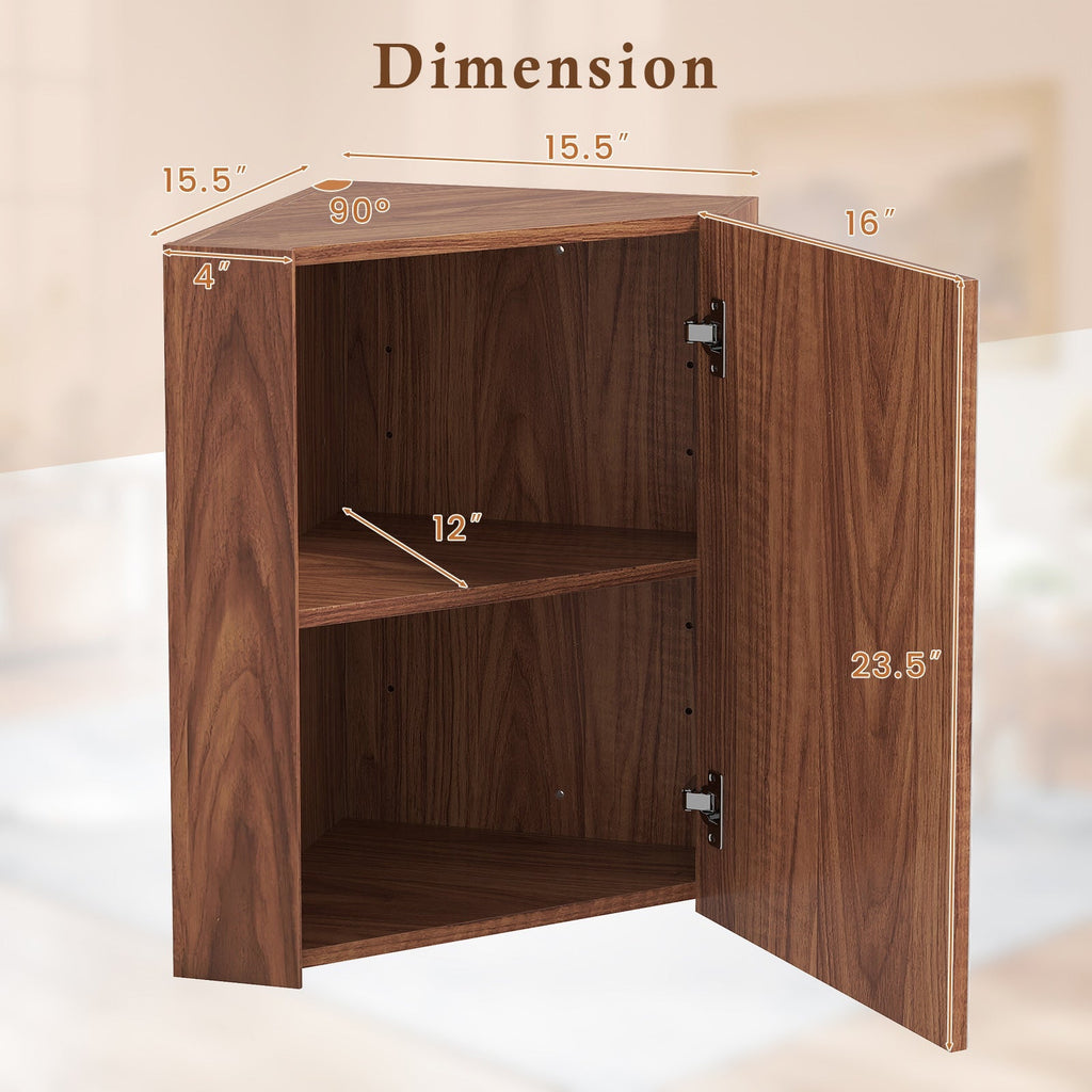 Corner Medicine Cabinet with Mirror with Open Mirror Door and Adjustable Shelf