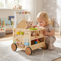 Wooden Push Walker 13-in-1 Activity Center with Storage