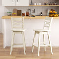 Swivel 24-Inch Counter Height Stool Set of 2 with Inclined Backrest
