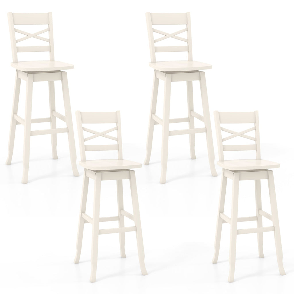 Swivel 30-Inch Bar Height Stool Set of 2 with Footrest