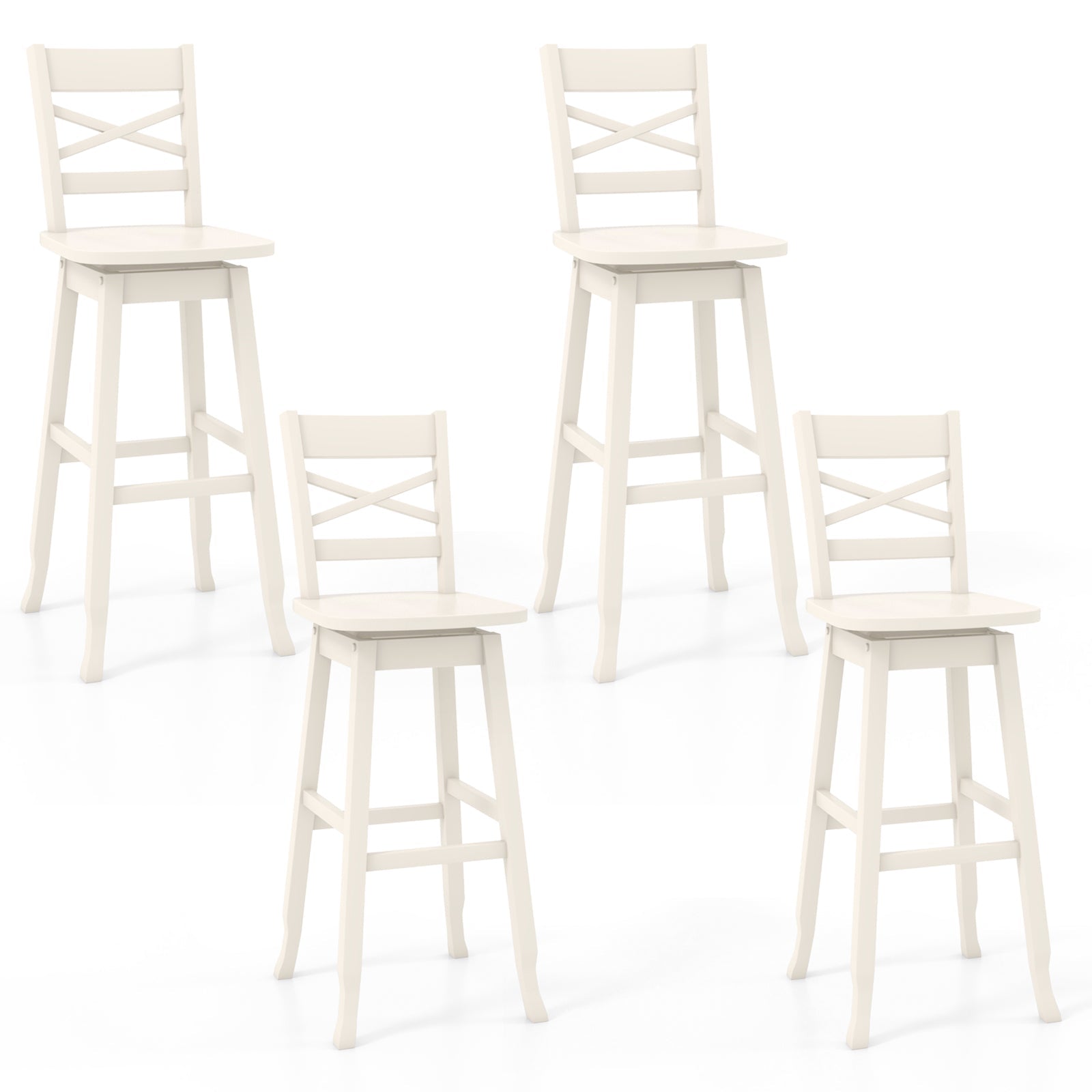 Swivel 30-Inch Bar Height Stool Set of 2 with Footrest