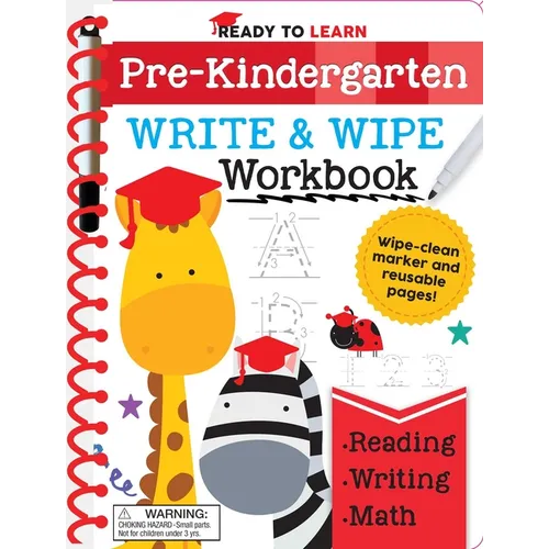 Ready to Learn: Pre-Kindergarten Write and Wipe Workbook: Counting, Shapes, Letter Practice, Letter Tracing, and More! - Spiral