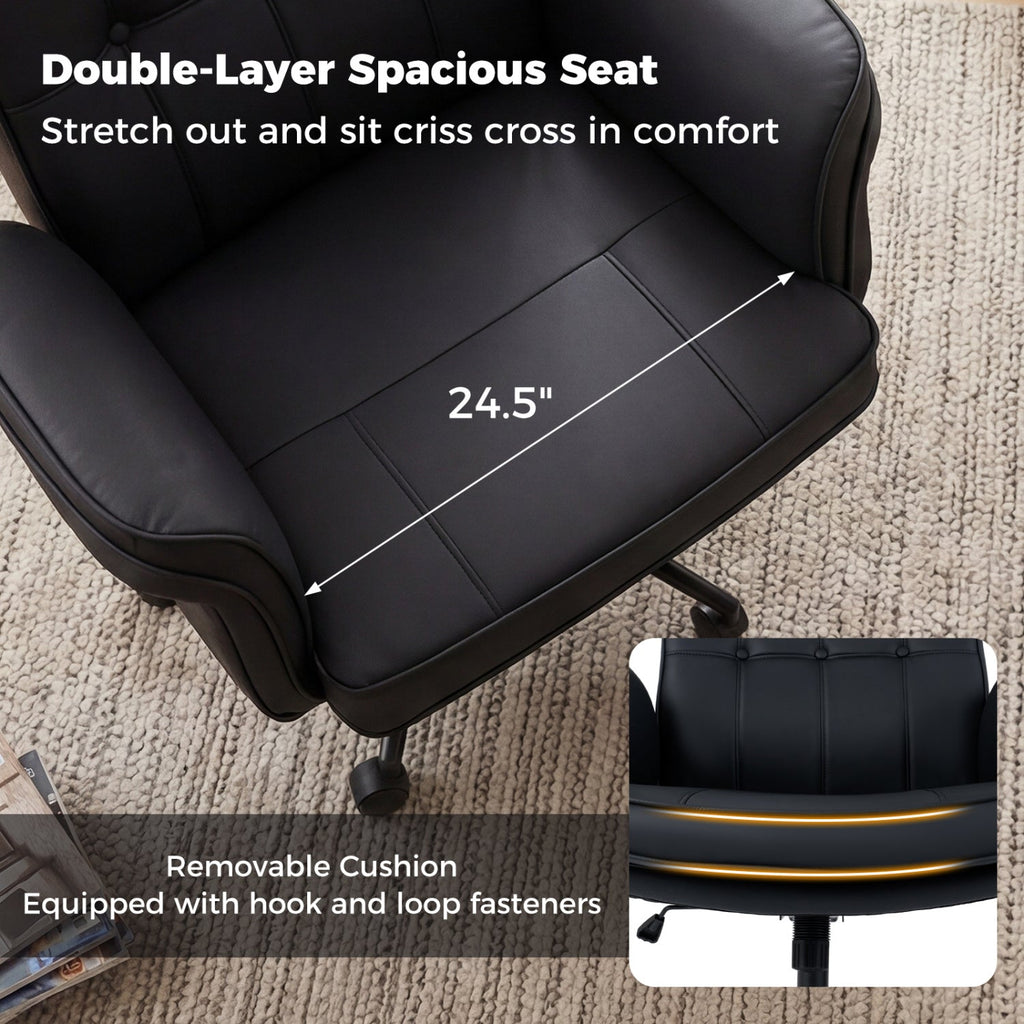 Criss Cross Chair Adjustable Swivel Vanity Chair with 5-Position Armrests