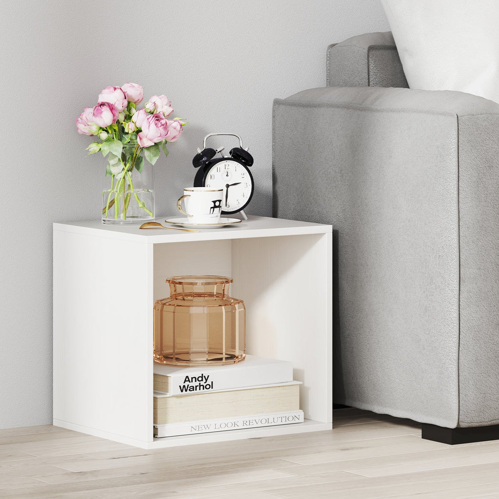 Cube Storage Organizer Stackable Open Book Shelf Wooden Display Shelving Unit