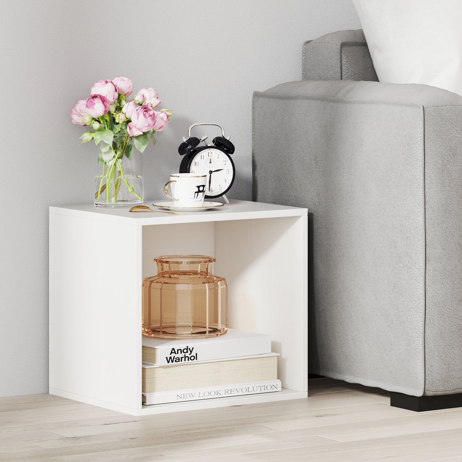 Cube Storage Organizer Stackable Open Book Shelf Wooden Display Shelving Unit