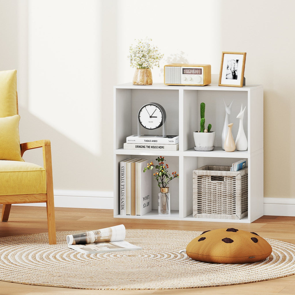 Cube Storage Organizer Stackable Open Book Shelf Wooden Display Shelving Unit
