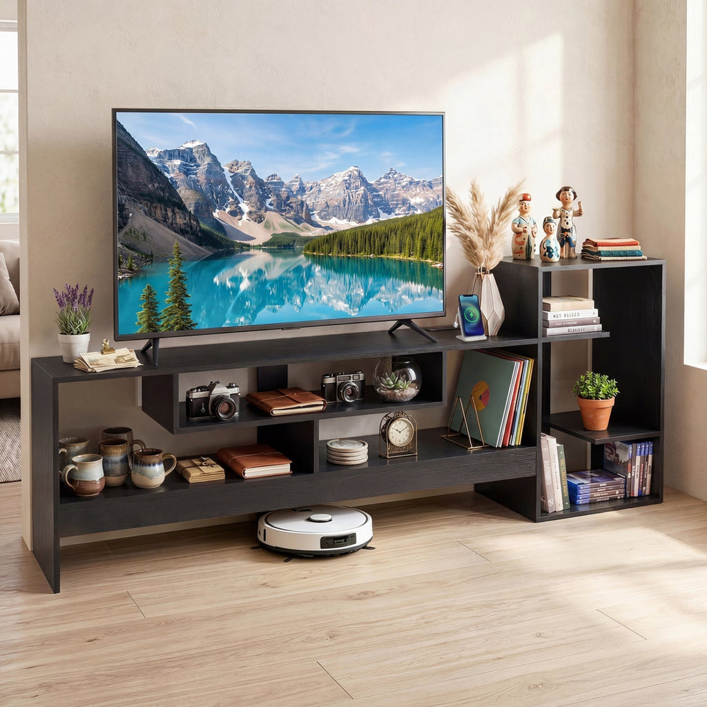 TV Stand for 55 Inch TV with Power Outlets and Storage