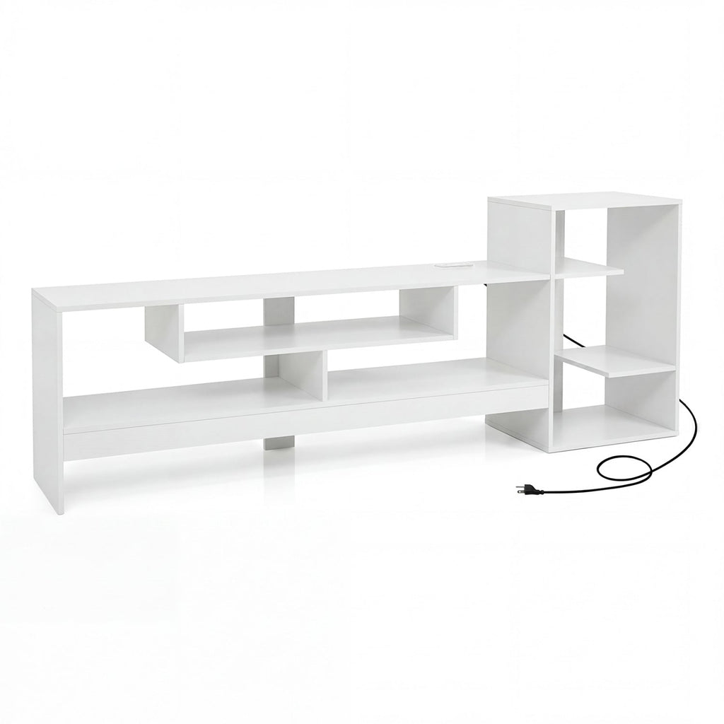 TV Stand for 55 Inch TV with Power Outlets and Storage