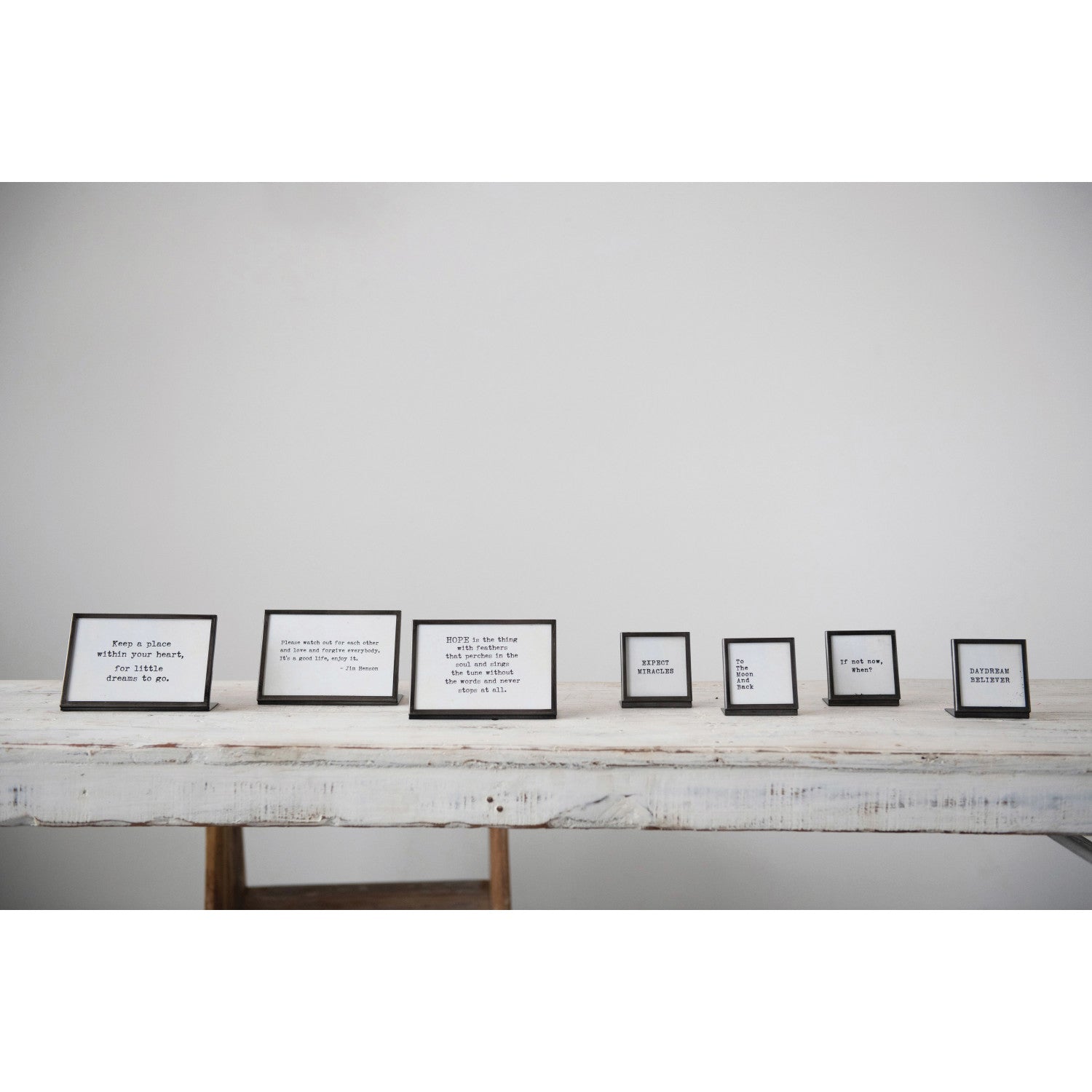 Gunmetal Framed Easel with Inspirational Quote