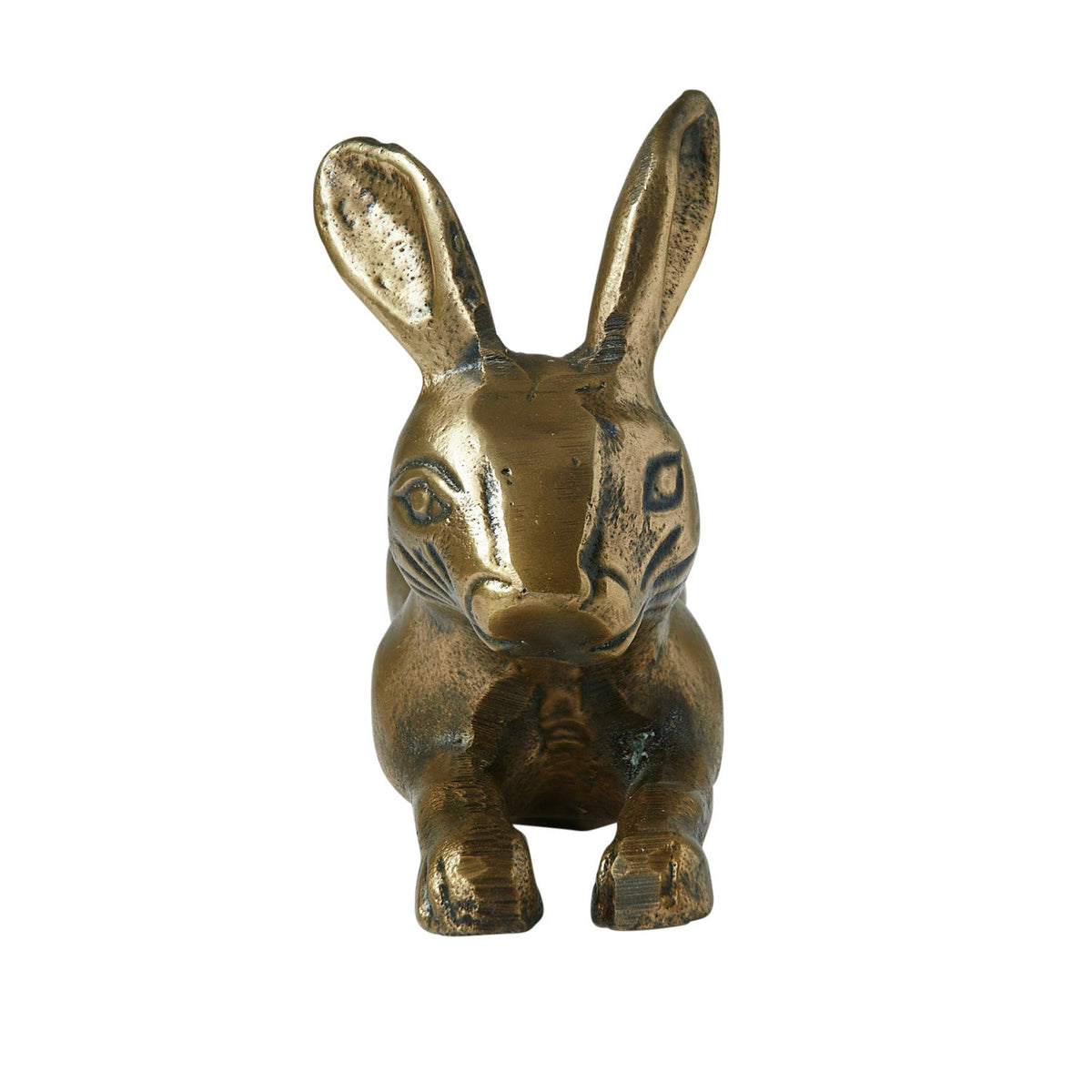 Antique Brass Finish Aluminum Rabbit Figurine